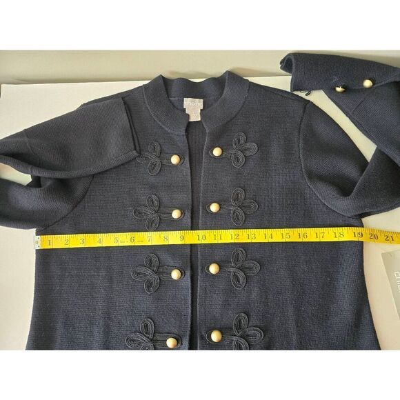 Chicos Open Front Cardigan Sz 1 Black. **Flawed** - Picture 9 of 10